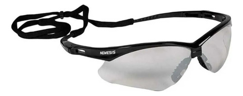 Anteojos de sol Nemesis De protección Unitalla, diseño Deportivo con marco de plástico color negro, lente espejo de policarbonato clásica, varilla negra