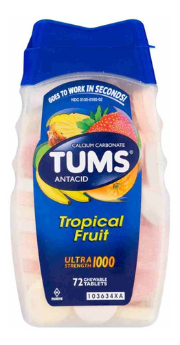 Suplemento en tabletas masticables TUMS  Assorted Fruit Flavors antiacido