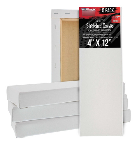 S Art Supply Lienzo Estirado 4 X 12  Profundidad Galeria 1-1