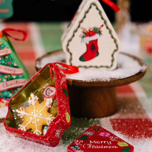 6 Caja De Dulces Navideña Decorativa Para Almacenar