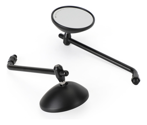 Mirror 3 Round Black Para Café Classic Bobber Chopper Custom