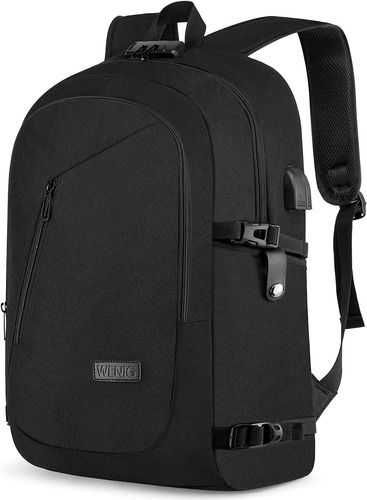 Mochila Para Computadora Portatil De 17 Conector Usb Negro