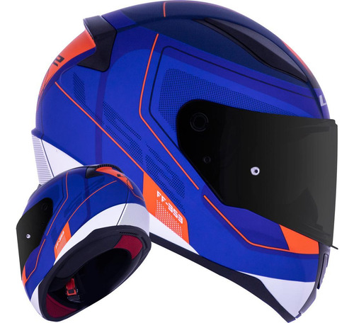 Capacete Ls2 Ff353 Slide Fosco Azul E Vermelho Tamanho:56