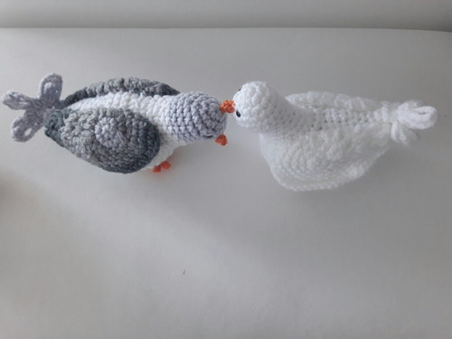 Parejita Palomas Crochet. Regalo San Valentín Original!