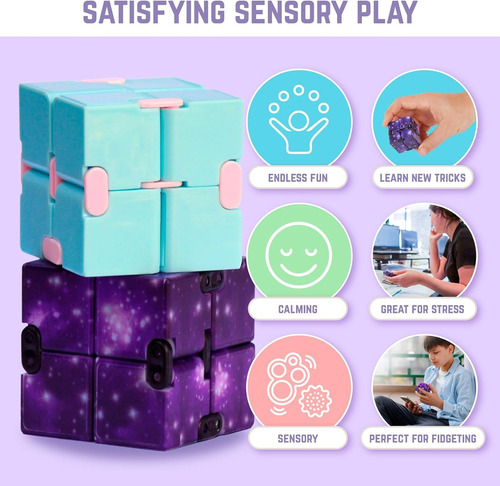 Juguete Inquieto Bunmo Infinity Cube, Paquete De 2 | Estimul