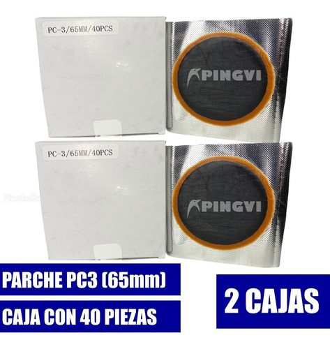 2 Caja Parche Reparación Parchado En Frio Pc3 65mm 80 Piezas