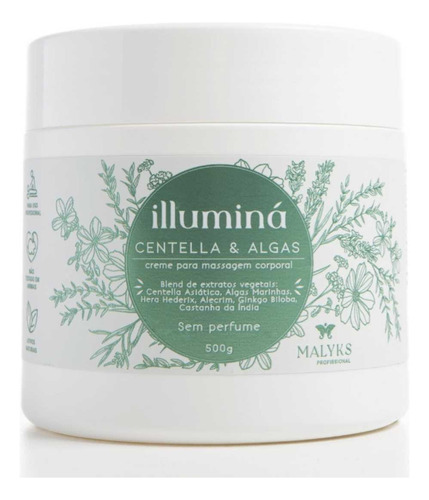  Creme Centella Algas Marinhas Redução Medidas Celulite 500g