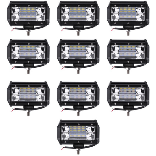 Kit X 10 Faros Proyector 24leds 72w 5200lm 6500k Flood 60º