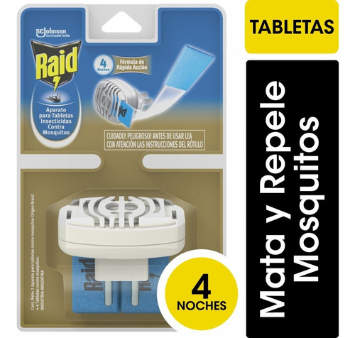 Raid Aparato Para Tabletas Contra Mosquitos + 4 Tabletas