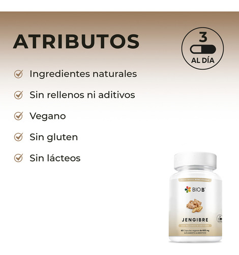 Bio B 3 Pack De 60 Cápsulas Jengibre