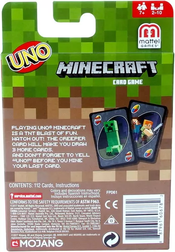 UNO juego de cartas Minecraft, Ahora la diversión de UNO incluye el mundo  de Minecraft, Multicolor, paquete básico comprar en tu tienda online  Buscalibre Colombia