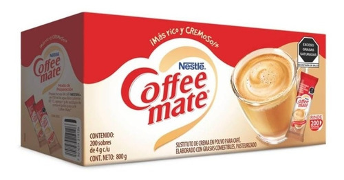 Caja De Coffee Mate Original Stick Con 200 Sobres De 4 Gramo