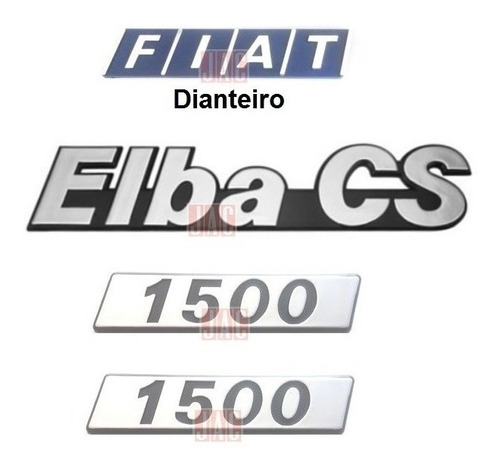 Emblema Elba Cs + Laterais 1500 + Fiat Da Grade - 1986 À 90