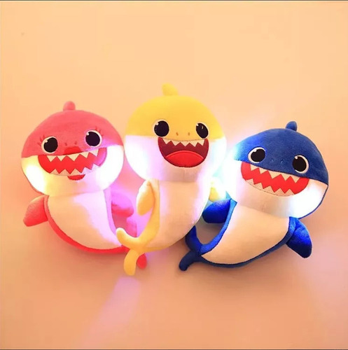 De Peluche Baby Shark 35cm Con Sonido Brillará 2024 Amarillo