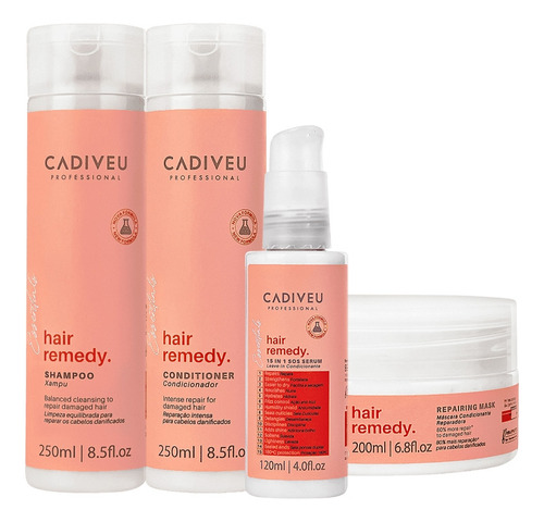 Kit Cadiveu Professional Hair Remedy Sh+cond+mask+leave-in