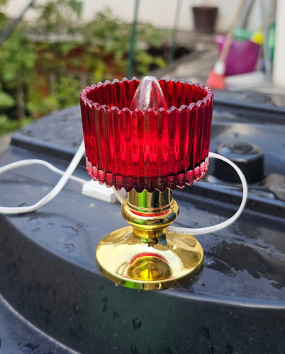 Lámpara Eléctrica De Mesa Con Custodia De Cristal 15cm