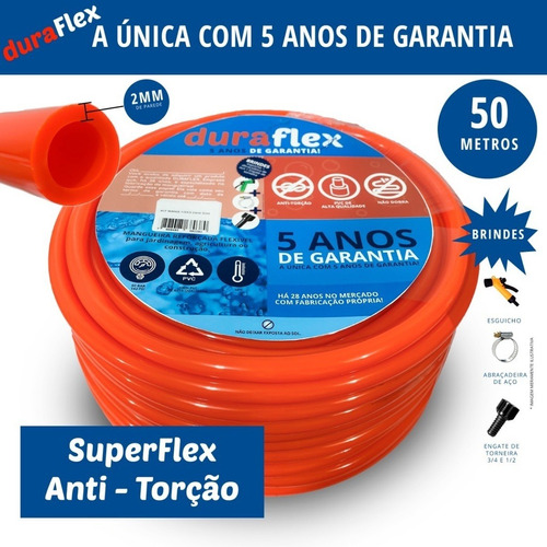 Mangueira De Jardim Super Flexível 50m Anti Torção Completa