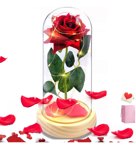 Flor Eterna Rojo Rosa Regalos Para Ella Con Caja De Regalo
