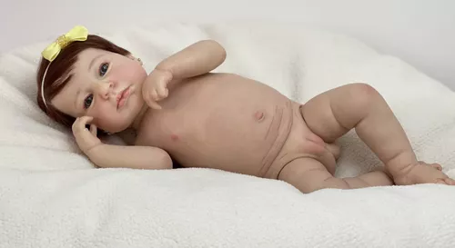 Bebê Reborn Realista Fio A Fio 100% Silicone Banho Manuzinha - R$ 499