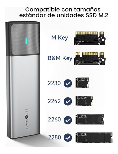 Gabinete Disco Duro Externo Extraible Ssd M.2 Usb 3.2 4tb