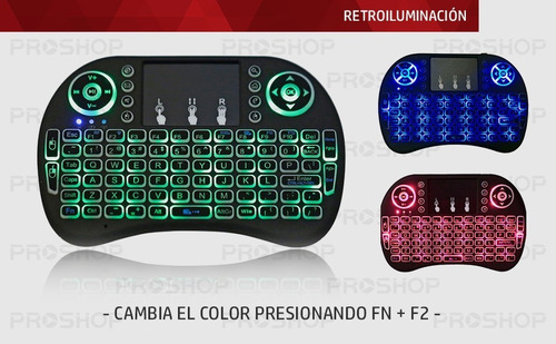 Imagen 3 de 10 de Mini Teclado Inalambrico Led Retroiluminado Smart Tv Android