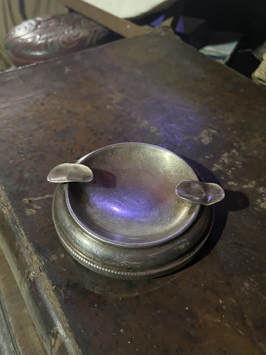 Antiguo Cenicero En Plata 925 (Usado)