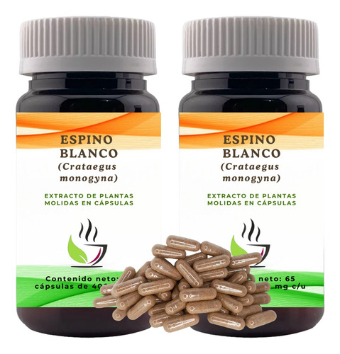 2 Té De Hierba Espino Blanco Frasco Con 65 Piezas Herb Ch
