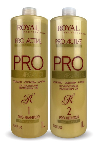 Escova Progressiva Pro Active Argan Oil Royal 2x1000ml