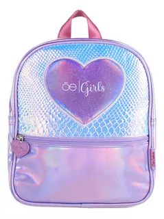 Mochila Chica Cloe Girls Corazón Para Niña Look Iridiscente Color Lila