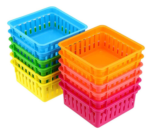 Btsky Paquete De 12 Cestas De Lápices De 6 Colores, Papelerí