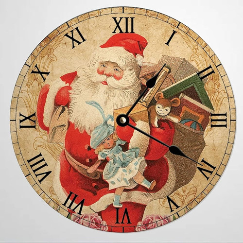 Retro Vintage Santa Clock Christmas Clock Lindo Muppet Wall 