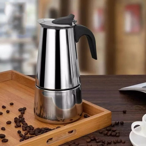 Cafeteira Italiana Inox 300ml C/ Alça Mimo Style 6 Cafés