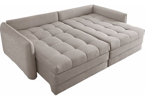 Sofá Cama Retátil E Reclinável Captiva Linho Cinza 2,24 M