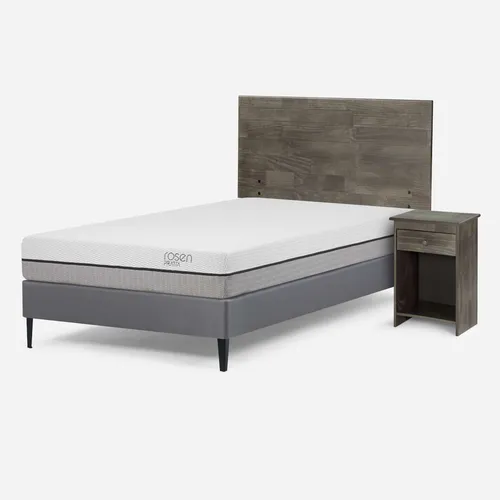 Cama Pratta 1 Plaza Pata Acero + Muebles Tabor Grafito