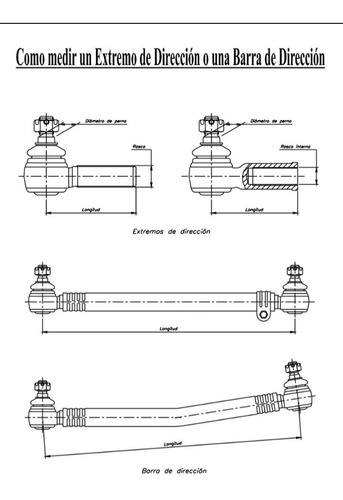 Imagen 2 de 5 de Extremo De Direccion Hembra 30x1,5 Der. Cono 22 Mm. Bedford
