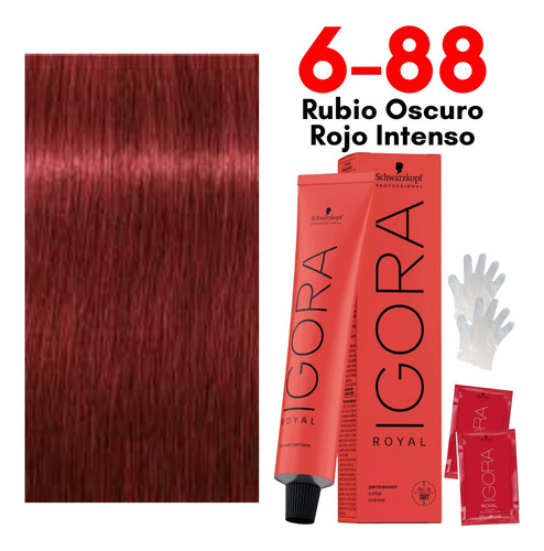 Tinte Igora Royal Rojo Intenso L88, 6-88, 5-88 Y 5-68