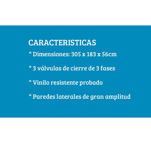 Imagen 5 de 6 de Pileta Inflable Rectangular 54009 Bestway 305 X183x56 Pce