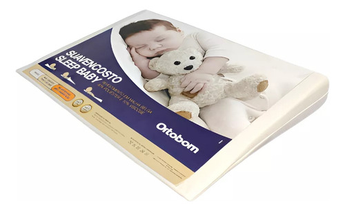 Travesseiro Ortobom Rampa Baby Berço americano Suavencosto Branco 70x40 Ortobom Original