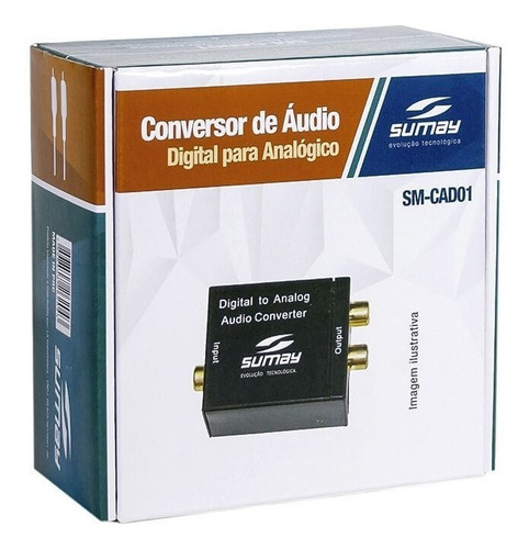 Conversor De Áudio Ótico Digital Para Analógico Sumay