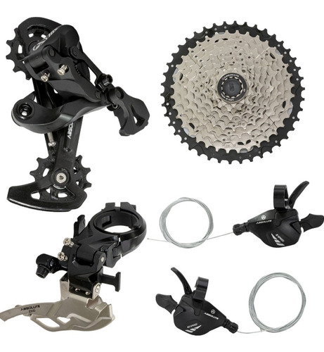 Kit Transmissão Absolute A7 2 X 10v 20 Bike C/ Cassete11/42