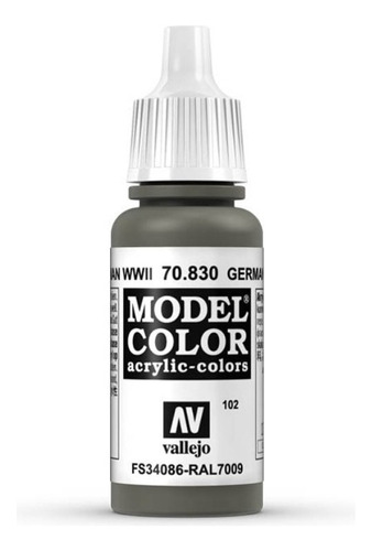 Vallejo Model Color 17ml Pintura Acrílica Color 102 Verde Alemán Wwii 70.830