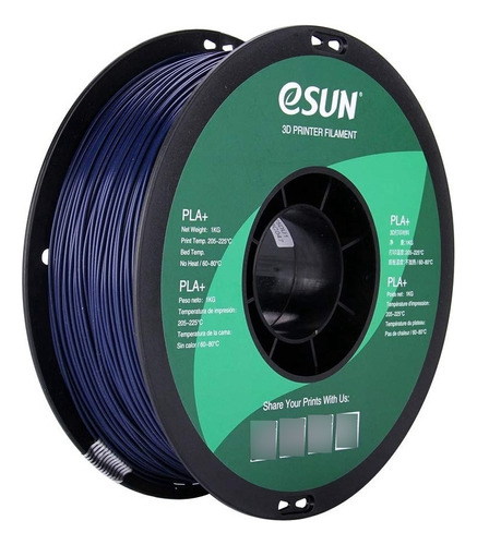 Filamento Esun Pla+ 1.75mm Impresora 3d Color Azul Oscuro