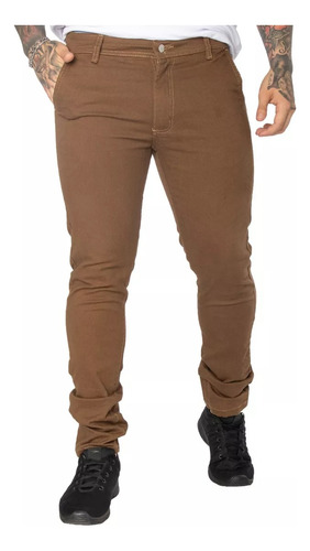 Pantalón Joe J13 Hombre Chino Gabardina Chupín Elastizado 