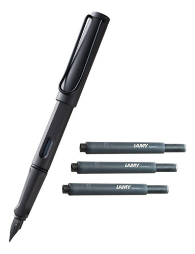 Lapicera Lamy Safari Umbra M Pack 3 Cartuchos P017m-3cne