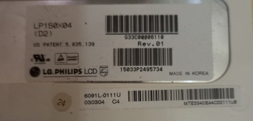Pantalla Laptop Lg Lp150x04 15 Pulgadas (Usado)