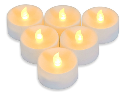 Velas De Té Led Falsas, Funcionan Con Pilas, Sin Llama, 6 Un