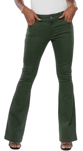 Calça flare sale verde bandeira