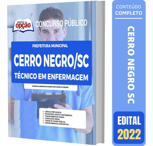 Apostila Prefeitura Cerro Negro Sc - Técnico Em Enfermagem, De Professores Especializados., Vol. Único. Editorial Solução Concursos, Tapa Mole, Edición Oficial En Português, 2023