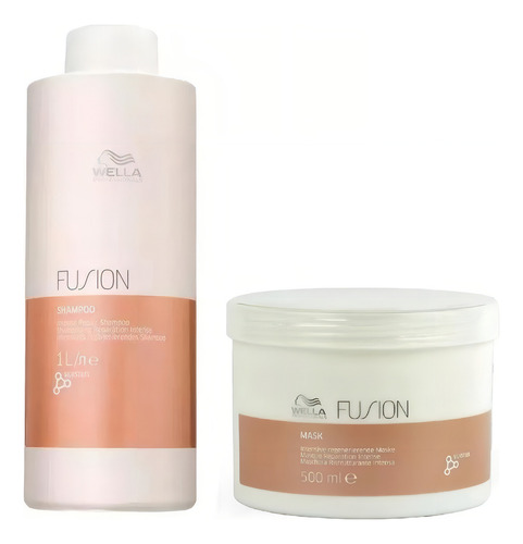 Kit Wella Fusion Shampoo 1000ml + Máscara 500ml
