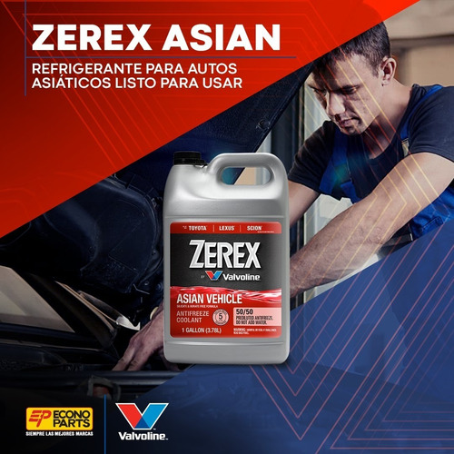 Imagen 2 de 2 de Refrigerante Valvoline Zerex Antifreeze 50/50 Rojo